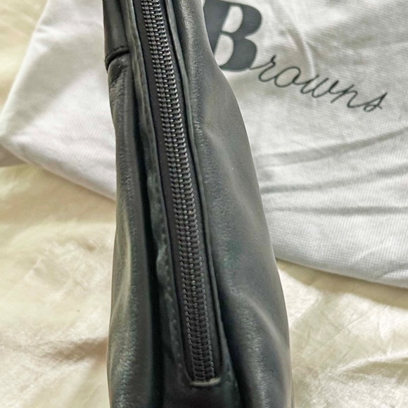 SHOULDER BAG, RENATO ANGI VENEZIA, MADE IN ITALY, SOFT CALF LEATHER, BLACK, TOP - Picture 4 of 13